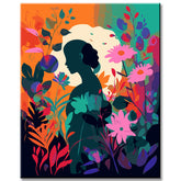 Woman in the flower garden - painting by numbers